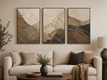Mineral Mountain Layers Canvas Wall Art Print – 3-Piece Earth-Tone Texture Set
