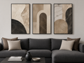 Modern Stone Arches Canvas Wall Art Print – 3-Piece Neutral Abstract Set