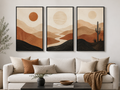 Earthy Botanical Harmony Canvas Wall Art Print – 3-Piece Boho Set