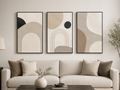 Modern Stone Arches Canvas Wall Art Print – 3-Piece Neutral Abstract Set