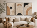 Sculpted Boho Arches Canvas Wall Art Print – 3-Piece Textured Abstract Set